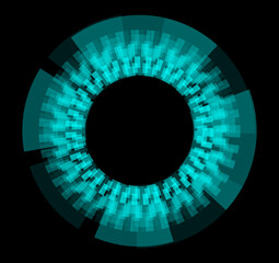 HUD round frames and borders, digital interface. HUD technology.