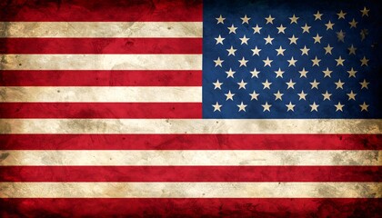 Stylized American Flag Vintage Rustic