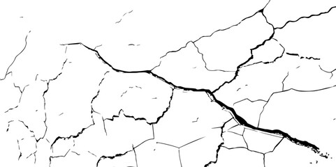 Cracks isolated on a white background.Texture for overlay. Background with cracks on the wall. 
