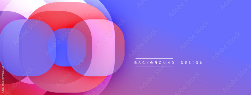 Poster Abstract overlapping circles create vibrant gradient effect. Modern design suitable for banners, presentations, backgrounds.