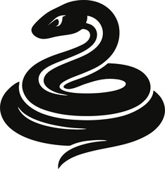 Coiled serpent ready to strike pose