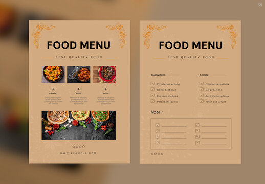 Food Menu Flyer Template