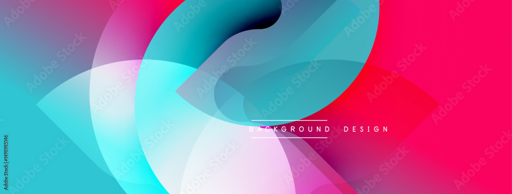 Aufkleber abstract fluid shapes overlap, creating vibrant color gradients. pink, blue, turquoise blend seamles