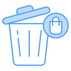 Plastic Waste Blue Icon Element For Design