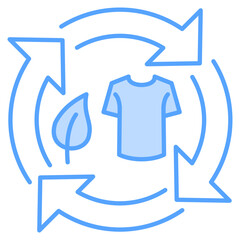 Circular Economy Blue Icon Element For Design