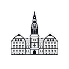 logo vector Christiansborg Palace the city of Copenhagen in Denmark.