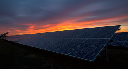 Solar Panel at Sunset