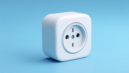3D model of a smart plug adapter, offering easy control of home devices through mobile apps.