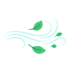 Illustration of Wind Blowing Leaves