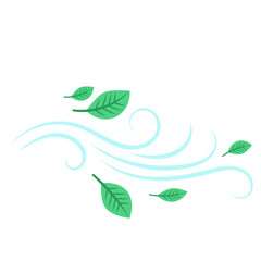 Illustration of Wind Blowing Leaves