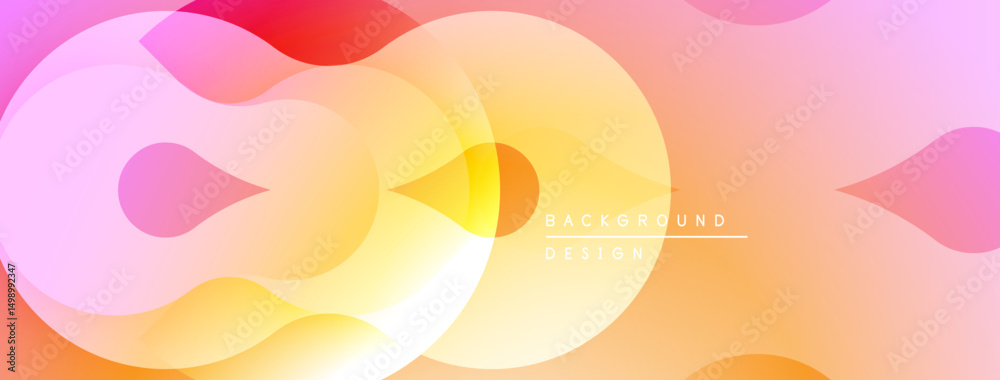 Aufkleber Abstract colorful background. Overlapping shapes create soft gradients, warm tones dominate composition. Modern design element.