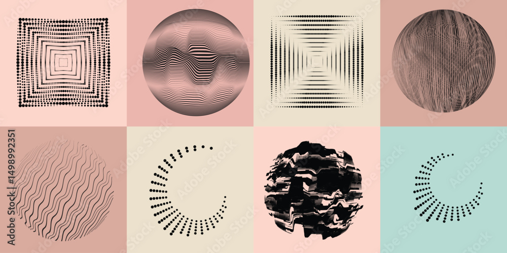 Poster halftone dots in circle form .rotate rounded shape vector illustration .rotating dots form a circle 