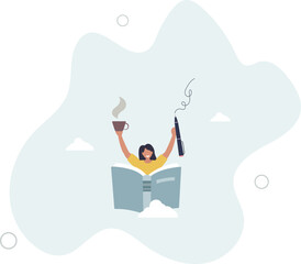 Literature author occupation with creative writer skills. New story character or poetry typing from imagination and inspiration. character life .