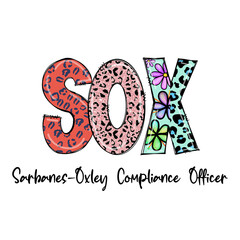 SOX Sarbanes-Oxley Compliance Officer Design with Leopard Print and Flowers