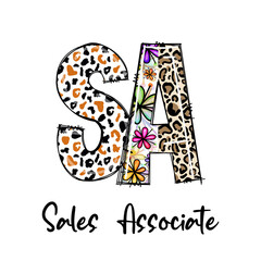 Stylish Sales Associate Logo with Leopard and Floral Design