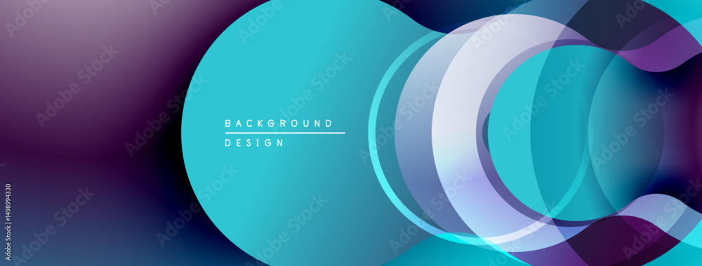Poster abstract flowing shapes, vibrant blues, purples create modern background. smooth gradients, layered 