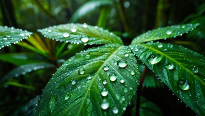 rain drops on a leaf