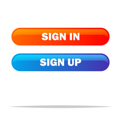 Sign in and sign up button vector isolated illustration