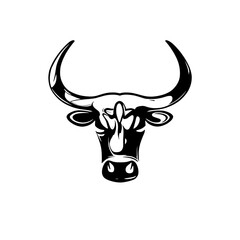 Bull, no background, a symbol of strength and agility
