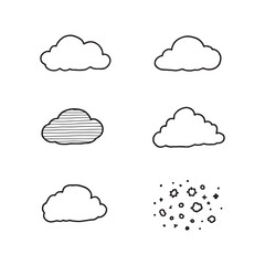 minimalist clouds outline vector graphic artwork