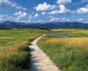 Fototapeta premium Countryside Path on a Sunny Day