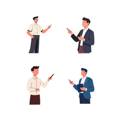 Illustration of Businessman Giving Presentation