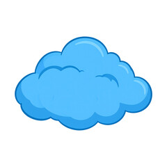A blue cartoon cloud with soft, rounded edges and subtle highlights.