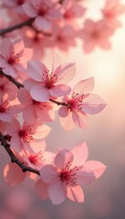 Obraz premium Elegant blush pink, ethereal leaf dappling, summer serenity, wall art, pink texture, abstract background