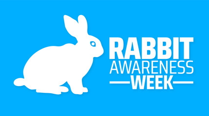 Rabbit Awareness Week background banner or poster design template. observed every year in June. Holiday concept. Use to any Template, card, poster, placard, template.