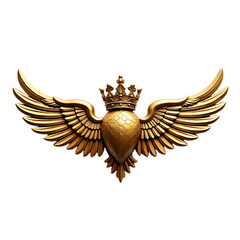 Luxurious gold crest featuring crown wings high resolution photo