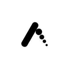 Black Initial A dot Logo. Abstract Monogram Logomark for Growing Business, Branding, Identity, Marketing.