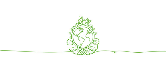 environment day line art with transparent backgroun.eps
