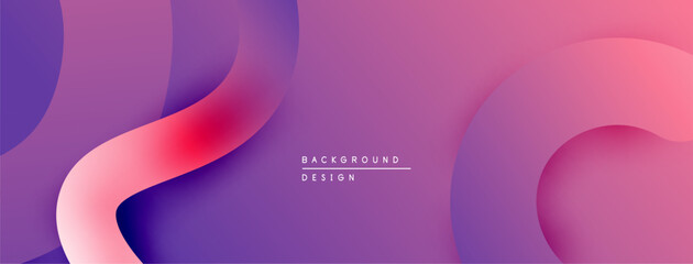 Abstract fluid shapes, vibrant gradients. Purple, pink, red hues create modern background design. Smooth transitions, dynamic composition.