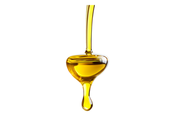 Olive oil dripping isolated on transparent background