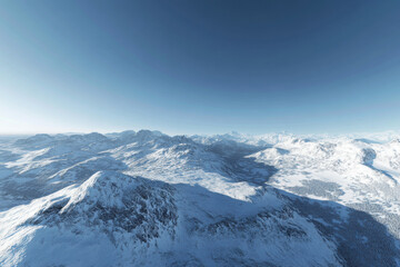 Obraz premium Snow Covered Alpine Mountains in Winter Panorama