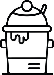 Isolated vector illustration of a cartoon kitchen pot with a lid, symbolizing a container for coffee or other beverages