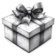 A gift box, meticulously detailed