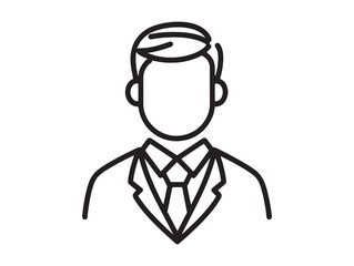 Modern CEO icon line art illustration for professional use