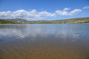 Lisi lake, small lake and popular recreation areas in the vicinity of Tbilisi, Georgia