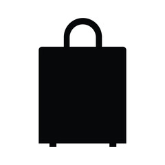 Shopping Bag Icon – Black Silhouette of Retail Tote for Online Store, E-commerce, Fashion, and Purchase Symbol on White Background
