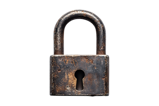 Padlock closed isolated on transparent background