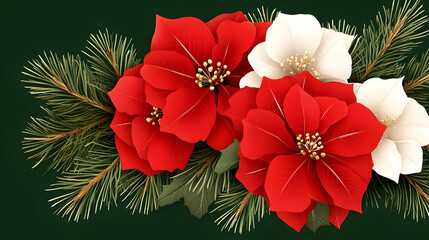 christmas background with fir branches