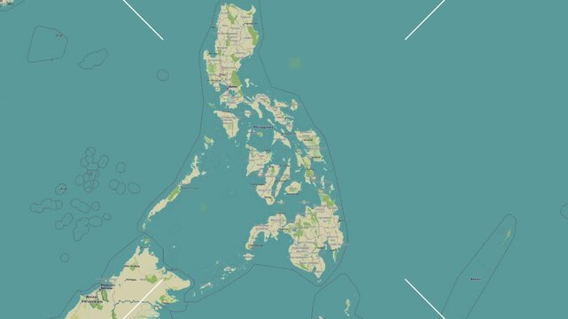 Bantayan Island in the Philippine Sea. Zoom in animation