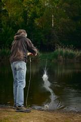 Senior citizen fishing with magnet in city lake found guns