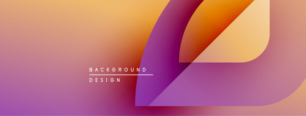 Abstract gradient background. Smooth color transitions, purple, orange hues. Minimalist design with text elements present. Modern aesthetic.