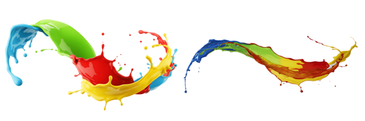 Dynamic paint splashes in vibrant colors in Motion