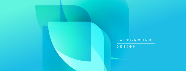 Abstract blue gradients create flowing shapes. Minimalist design suggests modern aesthetic, suitable for backgrounds, banners. Clean, simple composition.