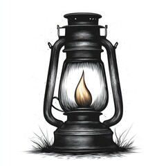 Vintage kerosene lamp illustration