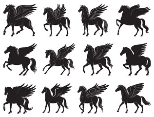 MYTHICAL WINGED HORSE SILHOUETTE