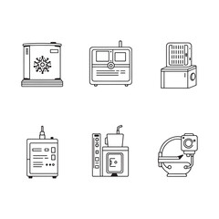 Modern Cryosurgery Unit Medical Equipment Vector Line Art